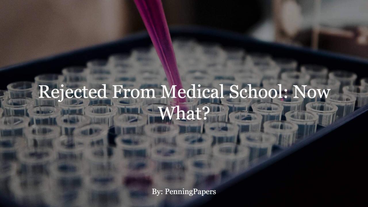Rejected From Medical School: Now What?
