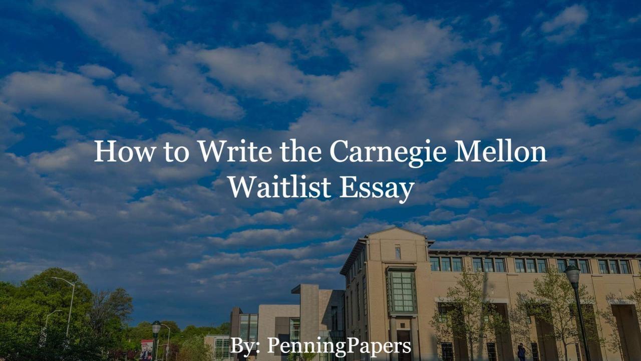 How to Write the Carnegie Mellon Waitlist Essay