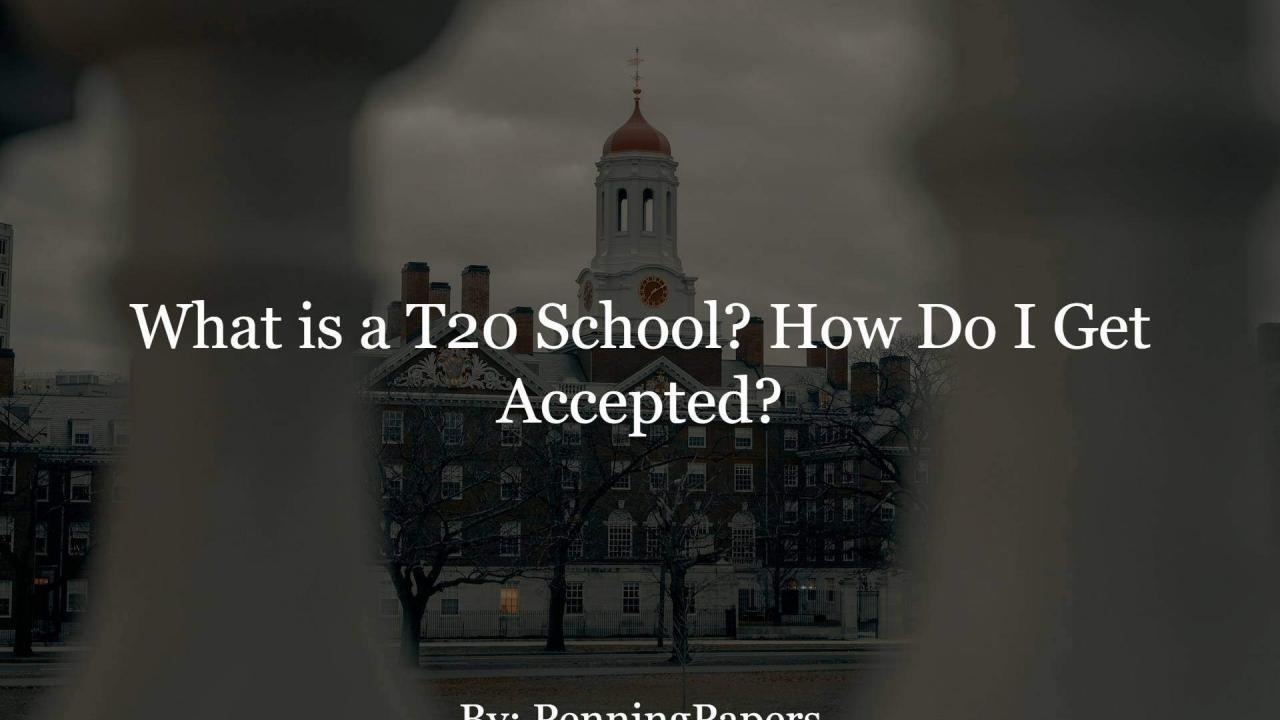 What is a T20 School? How Do I Get Accepted?