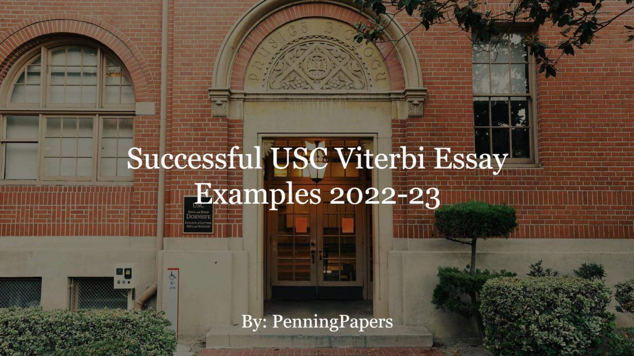 Successful USC Viterbi Essay Examples 2022-23