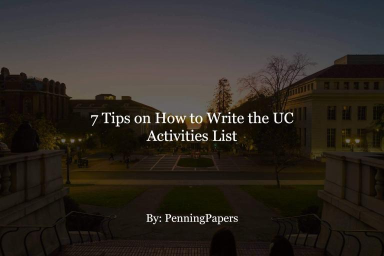 7 Tips on How to Write the UC Activities List