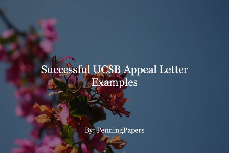 Successful UCSB Appeal Letter Examples