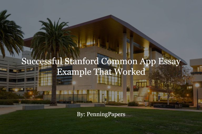 Successful Stanford Common App Essay Example That Worked